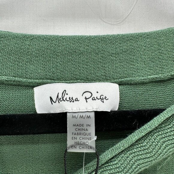 Melissa Paige Sweater Size M Myrtle Tunic Boat Neck Button Sleeve Green - Picture 7 of 7